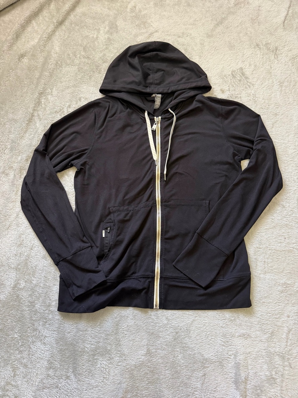 Vuori Black Lightweight Zip Hoodie Jacket